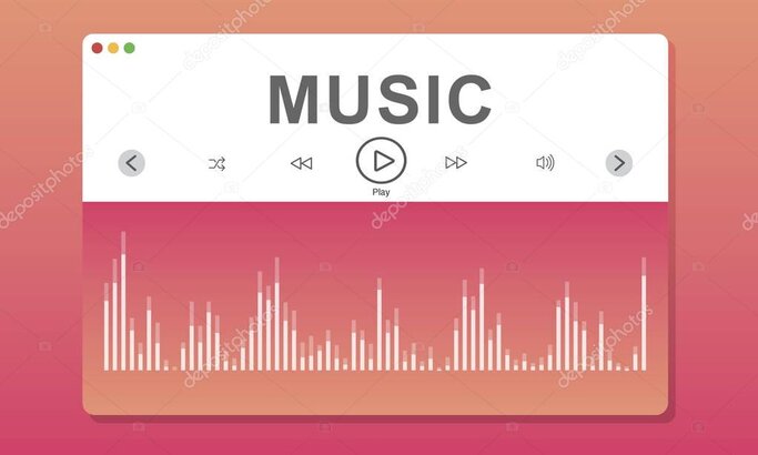 Colorful music playlist interface showing multiple genres on a screen