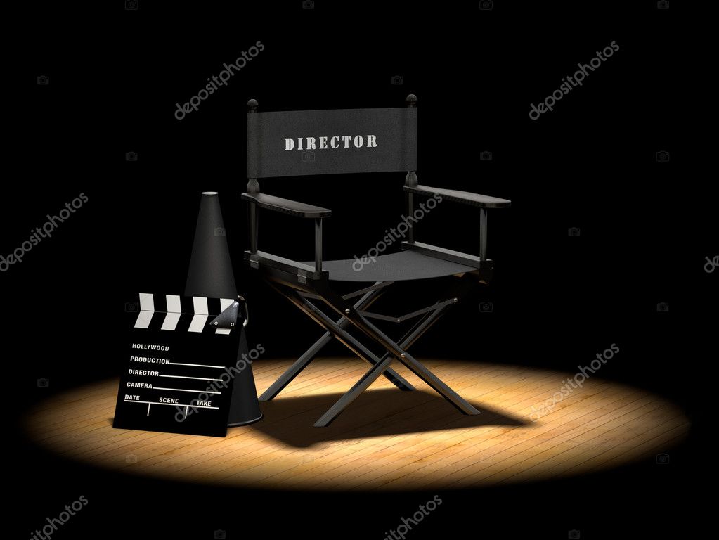 Film director watching a scene on a monitor on set